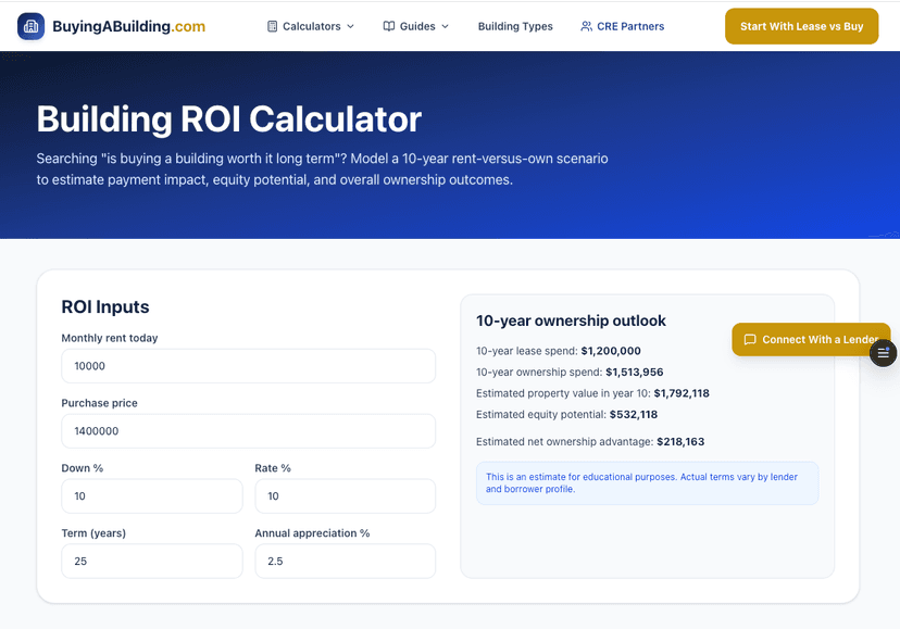 BuyingABuilding content page screenshot