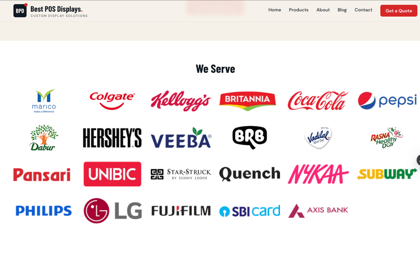 Best POS Displays client and brand logo section
