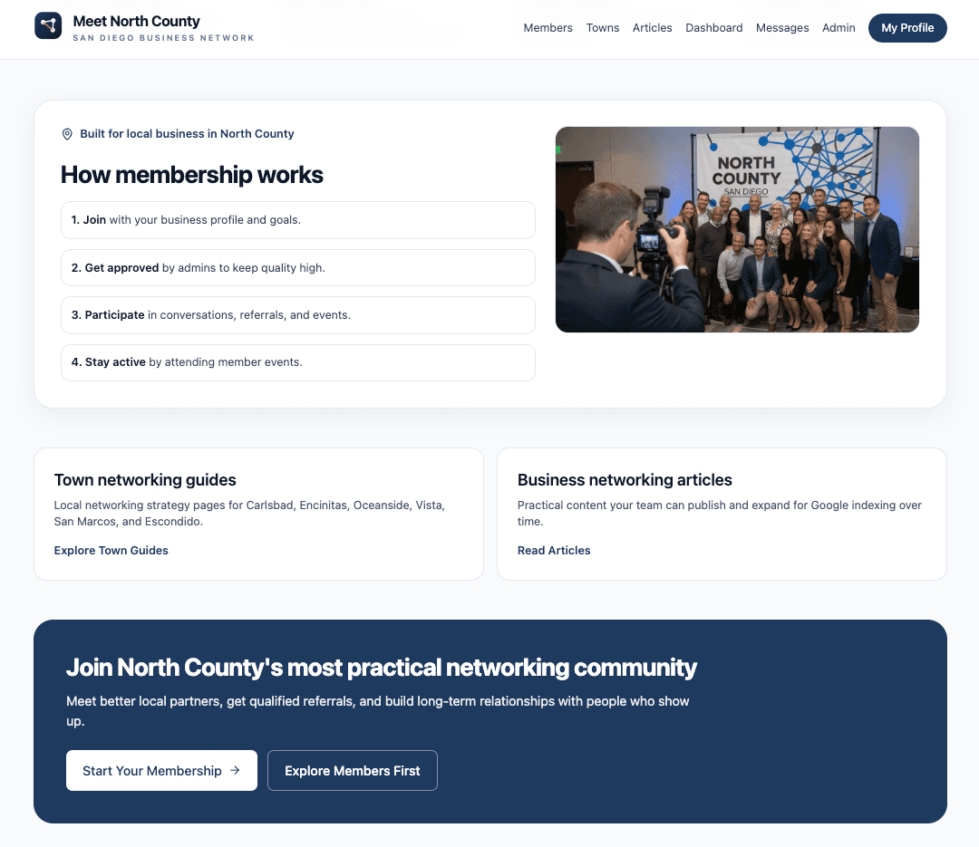 Meet North County membership process and community call to action