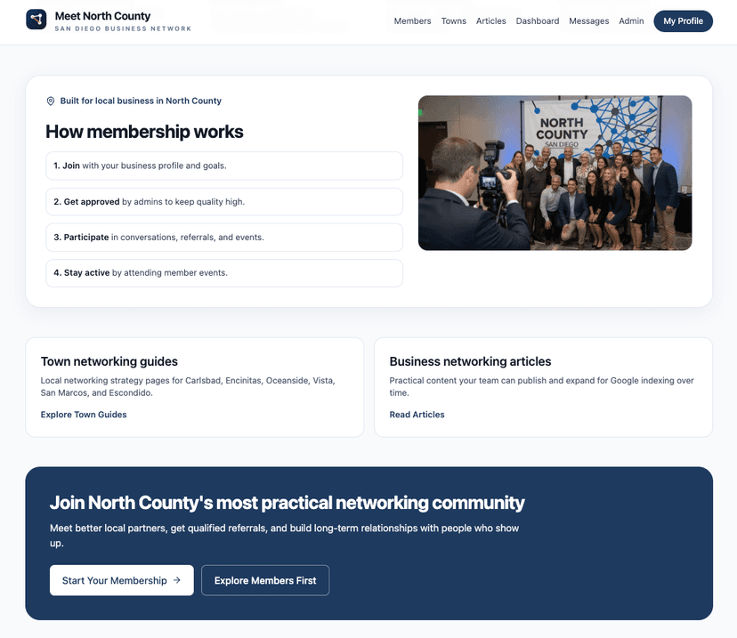 Meet North County membership process and community call to action
